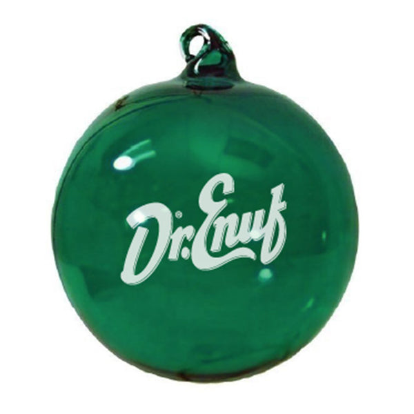 Dr. Enuf Green Glass Christmas Ornament